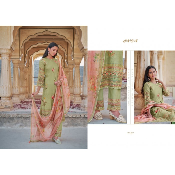 Jay Vijay Pariza Muga Silk Dress Materials